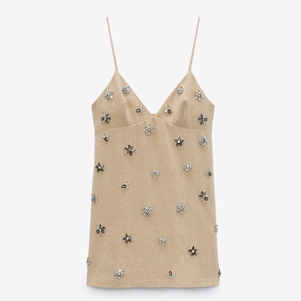 Zara jewel trim mini dress